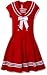 Bonnie Jean Girls 7-16 Solid Red Short Sleeve Nautical Dress
