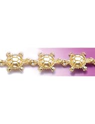 Gold Bracelet Bracelet Land Turtle W Spiny Shell Bracelet High Polish