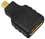mumbi MICRO HDMI auf HDMI Adapter - vergoldet + zertifiziert - HDMI Buchse (19pol) auf mikro HDMI Stecker - Adapter mit Ethernet - Audio Rückkanal