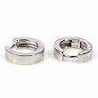 Sterling Silver Huggie Hoop Earrings - Size: 4mm x 14mm