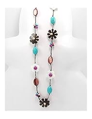 Flower Cotton Waxed Thread Coconut Wood Necklace