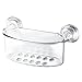 InterDesign Power Lock Suction Bathroom Shower Caddy Basket for Shampoo, Conditioner, Soap - Clear