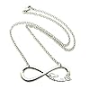 Lovatic (TM) Silver-Tone Infinity Charm 3mm 18" Link Chain Necklace XC435R
