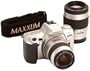 Minolta Maxxum STsi QD Panorama Date 35mm SLR Camera Kit w/ 35-80mm & 70-210mm Lenses, Silver