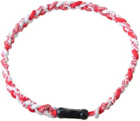 Okeler Colorful Titanium Ionic Sports Baseball Necklace 20" 3-rope Tornado Braid with Free Pen