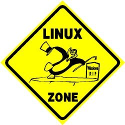 LINUX ZONE computer penguin software NEW sign