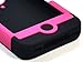 Bastex Heavy Duty Hybrid Case for iPhone 4, 4S, 4th Generation - Black Silicone / Pink Anchor Chevron Hard Shell