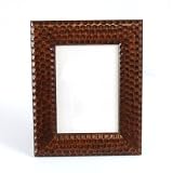 Handmade Mango Wood Standing or Hanging 5 x 7 Dimple Picture Frame