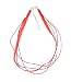 Necklace Cord For Pendants - D19 - 5-Strand Organza and Cord Mixed ~ 17" + 2" Extension Chain ~ Silver Plated Ends ~ Red