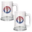 Texas Rangers 2pc 15oz Glass Tankard Set- Primary Logo MLB Baseball