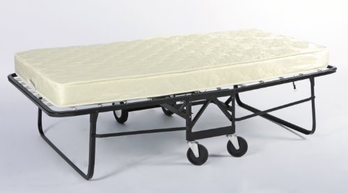 39" Wide Hospitality Rollaway Bed with Tufted 6" Visco Memory Foam Innerspring Mattress