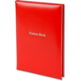Hostess book in london red smooth calfskin leather