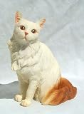 CAT White Turkish Van Auburn GINGER TAIL Figurine 5247