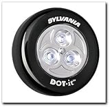 Sylvania DOT-it Self-Adhesive Bright White LED Light, Black