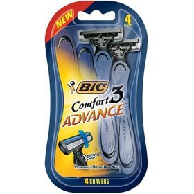 BIC Mens Comfort 3 Advance Shavers for Men with Sensitive Skin - Six 4-packs
