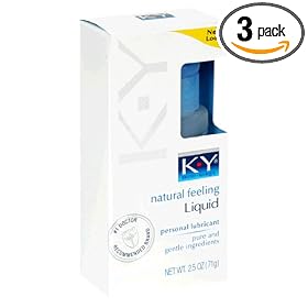 K-Y Personal Lubricant, Natural Feeling Liquid, 2.5-Ounce (71 g) (Pack of 3)