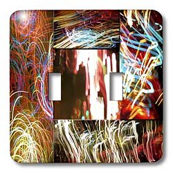Jos Fauxtographee Abstract - Light painting made into a frame beveled with a square in the center - Light Switch Covers - double toggle switch