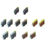 Canon Compatible BCI-6 (2Bk/2C/2M/2Y/2CP/2MP) 12-Pack ink cartridges For BJC-8200 Series,i950 etc.