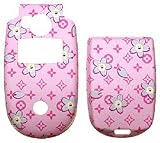 LV Pink Smiley - Motorola V400 V505 Faceplate Cell Phone Cover - V400 V505 Cell Phone Front Cover/ Battery Door Cover Hard Face plate