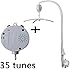 Yutaoz Baby Crib Mobile Holder Arm Bracket with 2 Music Box , One Musci Box Battery Powered Can Play 35 Songs, Another Can Play One Song and Battery Free Powered (bracket with 2 music box)