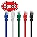 GearIT 5-Color Combo, Cat 6 Ethernet Cable Cat6 Snagless Patch 3 Feet in Black, Blue, White, Green, and Red - Snagless RJ45 Computer LAN Network Cord - Compatible with 5 Port Switch POE 5port