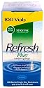 Allergan Refresh Plus Lubricant Eye Drops for Sensitive Dry Eye Including Lasik Dryness, Larger Size - 100 Single Use Vials