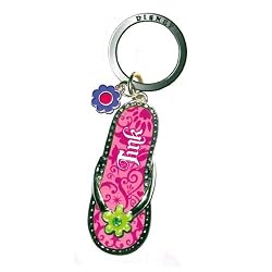 Tinker Bell Pink Flip Flop Pewter Keychain