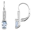 14K White Gold Aquamarine and Diamond Earrings
