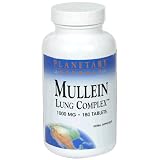 Planetary Herbals Mullein Lung Complex, 1000 mg, Tablets, 180 tablets (Pack of 2)