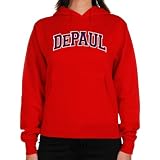 NCAA DePaul Blue Demons Ladies Arch Applique Midweight Pullover Hoodie - Red