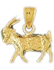 Dazzlers Solid 14k Gold 3D Goat Farm Animal Charm Pendant Available in three colors from jewelsberry (weights: 2.8 grams only)