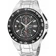 Seiko Men's Chronograph Alarm Tachymeter Bezel Watch #SNAB09P1