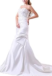 Sweetheart Mermaid Satin Lace Beaded  Dress