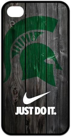 Customize NCAA Michigan State logo black (tpu) Case Fits and Protect iphone 4 4s at luckeverything store