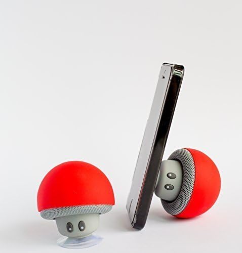 Bluetooth Wireless Speaker (Red Color) - Cute Mushroom-shaped Bluetooth 2.1 Speaker with suction cup &amp; Built-in Microphone - Compatible with iPhone / iPad / Samsung / HTC / LG / Android or any phone