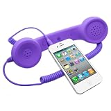 Universal MiniSuit Retro Headset/Handset Ear phone for iPhone, iPad, Blackberry, and Androids - Soft Touch - Purple