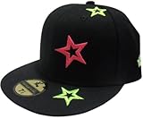 Underground Kulture Neon Stars Fitted Flat Peak 7 1/8