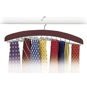 <b>Necktie and Belt Organizer - (Walnut)</b>