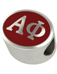 Alpha Phi Enameled Sorority Bead Charm Fits Most European Style Bracelets. High Quality Bead in Stock for Fast Shipping
