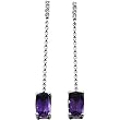 14K White Gold Amethyst and Diamond Earrings