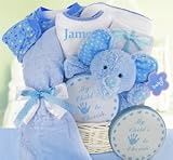 Minky Dots Blue Personalized Gift Basket