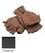 Fingerless Gloves W/ Flap And Fleece Charcoal Adult