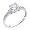 14K White Gold Round-cut Solitaire with Side Stone CZ Cubic Zirconia Ladies Wedding Engagement Ring Band - Size 4