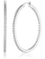 Myia Passiello "Timeless" Swarovski Zirconia Clear Hoop Earrings, 1.5"