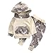 Baby Boy Girl 2pcs Christmas Suit Hooded Deer Print Long Sleeve Top+Long Pants (12-18months, Beige)
