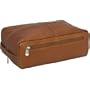 Piel Leather Single Zipper Golf Shoe Bag Saddle