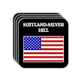 US Flag - Suitland-Silver Hill, Maryland (MD) Set of 4 Mini-Mousepad Coasters
