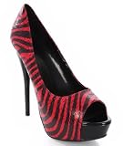 Zebra Peep Toe Hidden Platform Pump Heels
