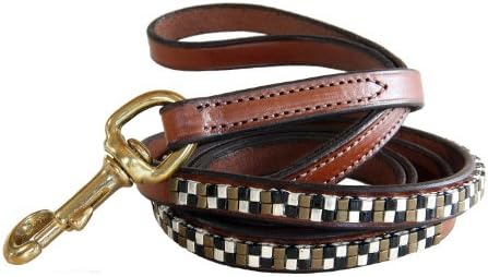 Just Fur Fun Dog Leash, Glitz, 4-Feet, Brown Leather