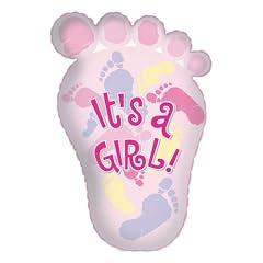 Jumbo-Folienballon Footprint Its a Girl, ca. 60cm
